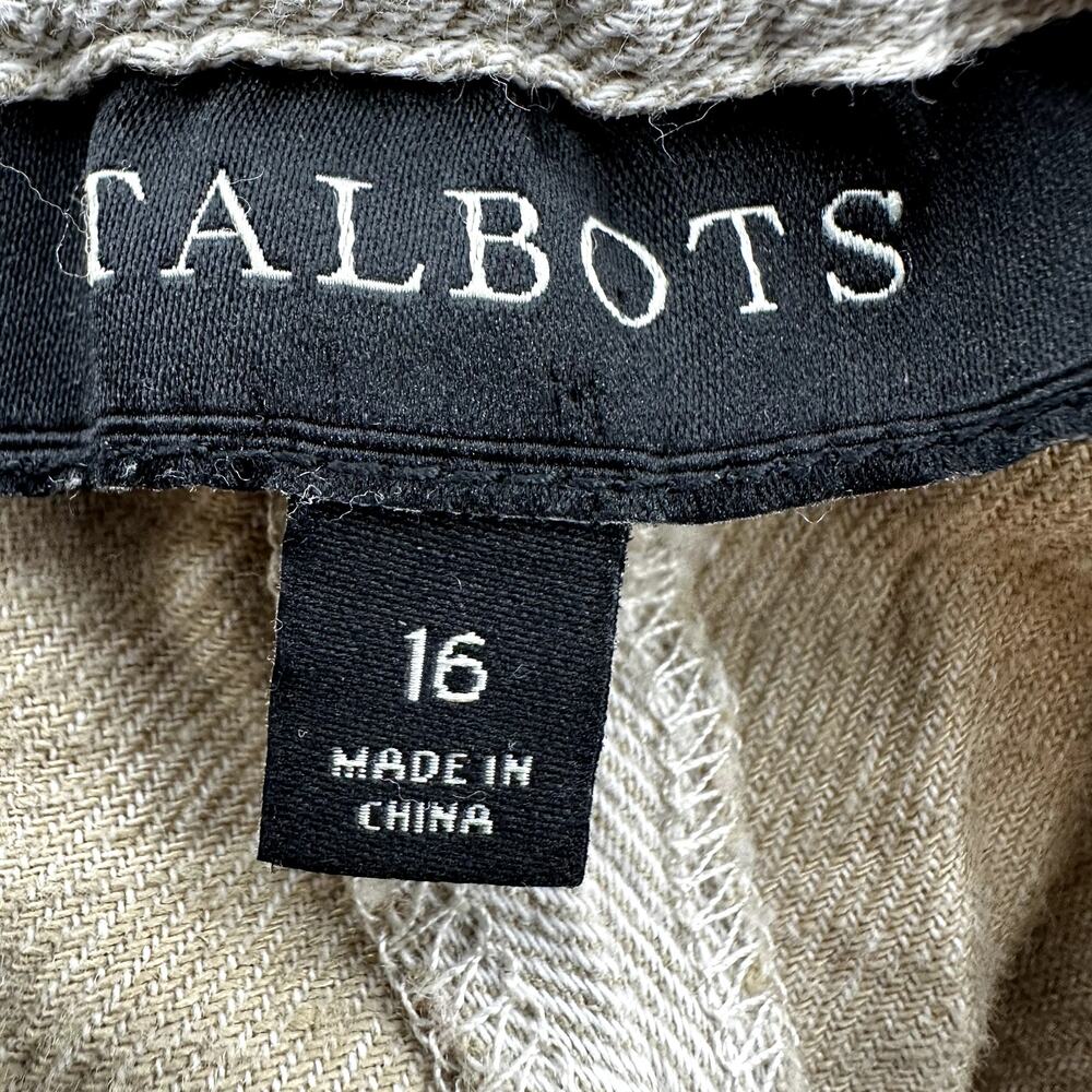 Talbots Linen Pants Elastic Drawstring Waist Pock… - image 2